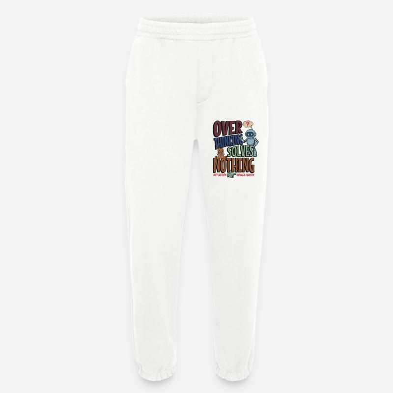 Over Thinking Solves Nothing - Heavyweight Jogging Pants - made by SPREAD  - OFF WHITE