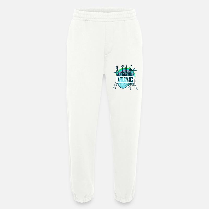 Lebendiger Trommelset-Splash - Heavyweight Jogginghose - made by SPREAD  - OFF WHITE
