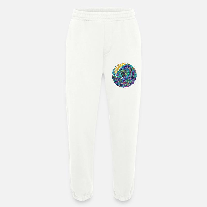 Psychedelic Surf Wave - Heavyweight Jogging Pants - made by SPREAD  - OFF WHITE