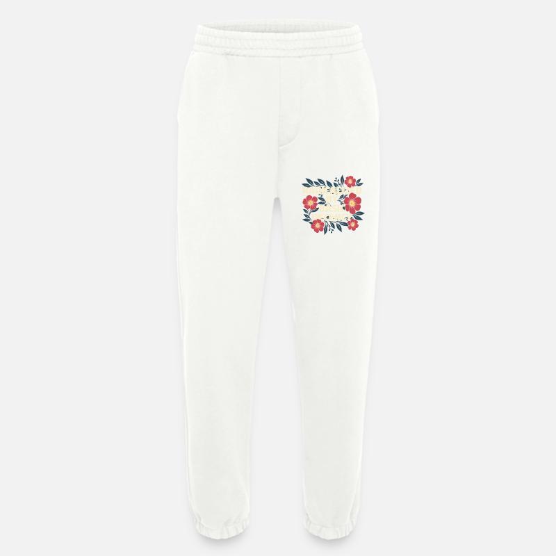 Radicalized Basic Decency Kindness Human Rights - Heavyweight Jogging Pants - made by SPREAD  - OFF WHITE