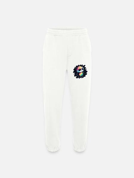 Panda Rainbow Galaxy Cool Glasses - Heavyweight Jogging Pants - made by SPREAD  - OFF WHITE