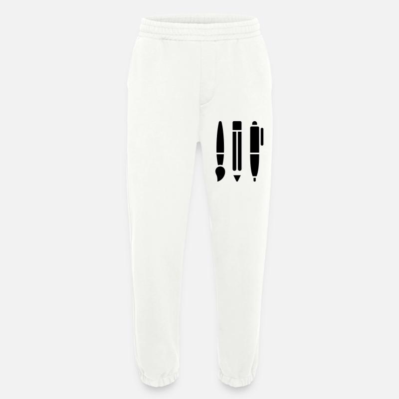 Pinsel, Bleistift und Stift - Kunst Symbol - Heavyweight Jogginghose - made by SPREAD  - OFF WHITE