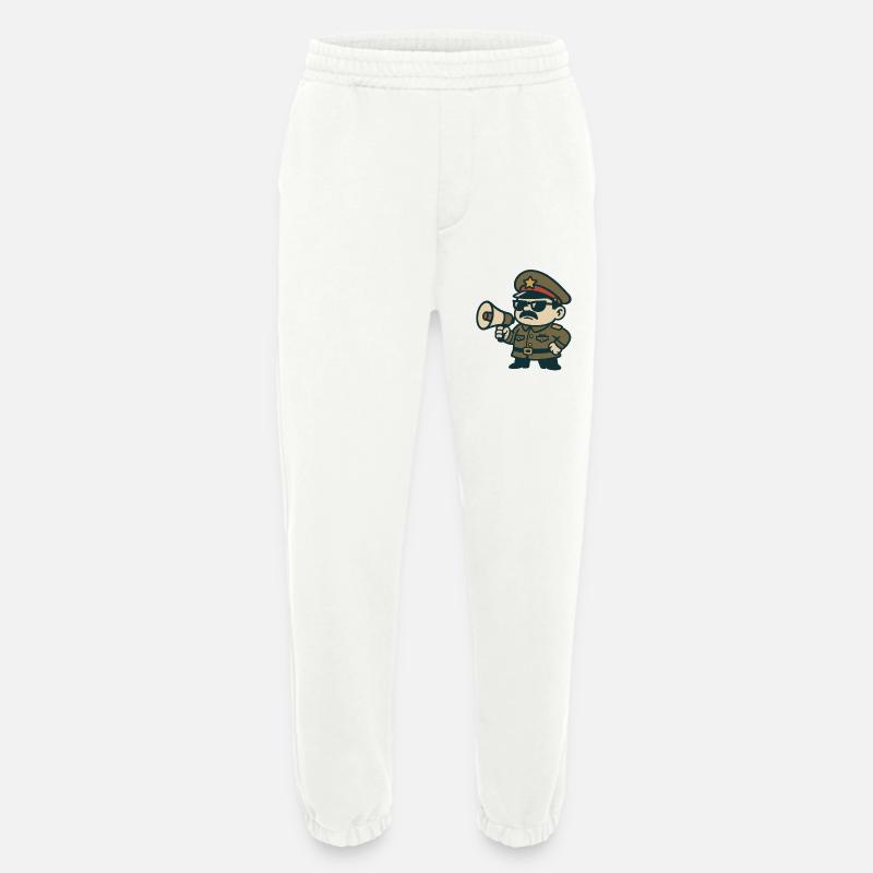 Sergent rétro Mégaphone - Pantalon de jogging bio épais fabriqué en UE - OFF WHITE