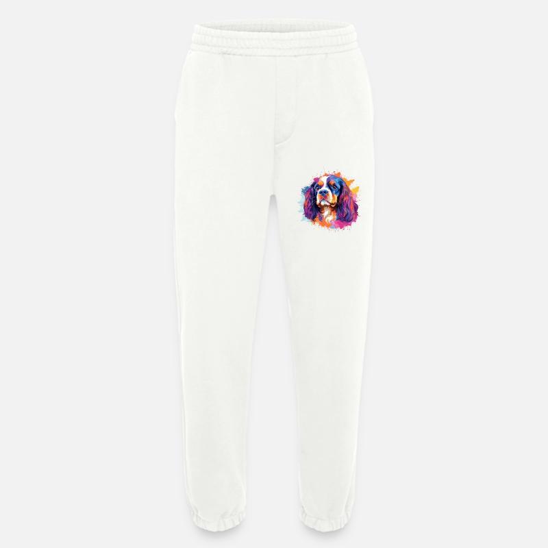 Vibrant Spaniel Splash Portrait - Heavyweight Jogging Pants - made by SPREAD  - OFF WHITE