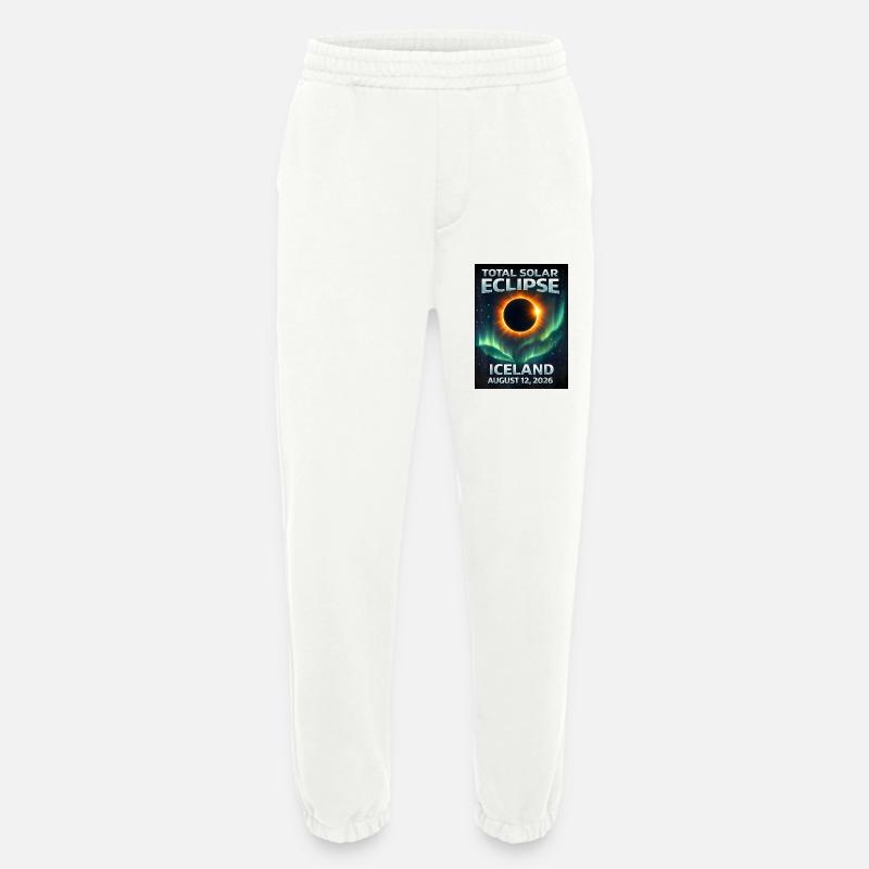 Total Solar Eclipse Iceland 2026 - Heavyweight Jogging Pants - made by SPREAD  - OFF WHITE