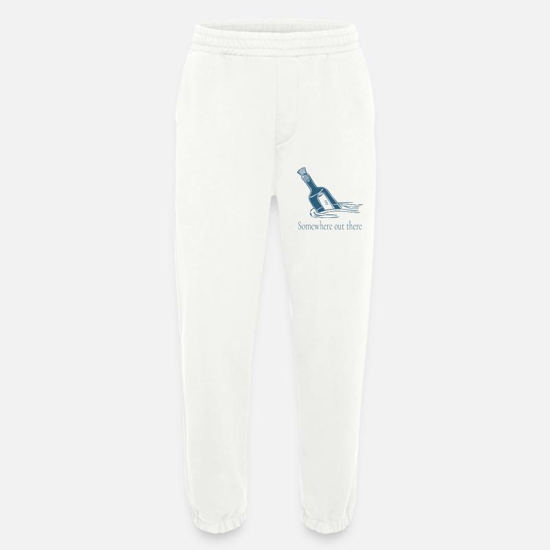 Somewhere Out There Bottle Message Design - Heavyweight Jogging Pants - made by SPREAD  - OFF WHITE