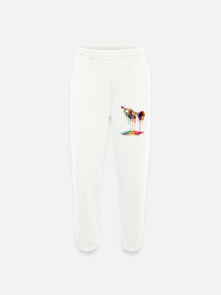 Trumpet with dripping paint - Heavyweight Jogging Pants - made by SPREAD - OFF WHITE