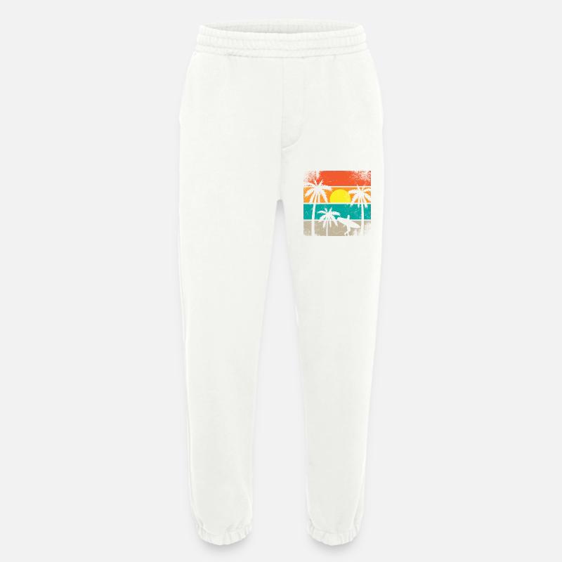 Sunset Surf Palm - Heavyweight Jogginghose - made by SPREAD  - OFF WHITE