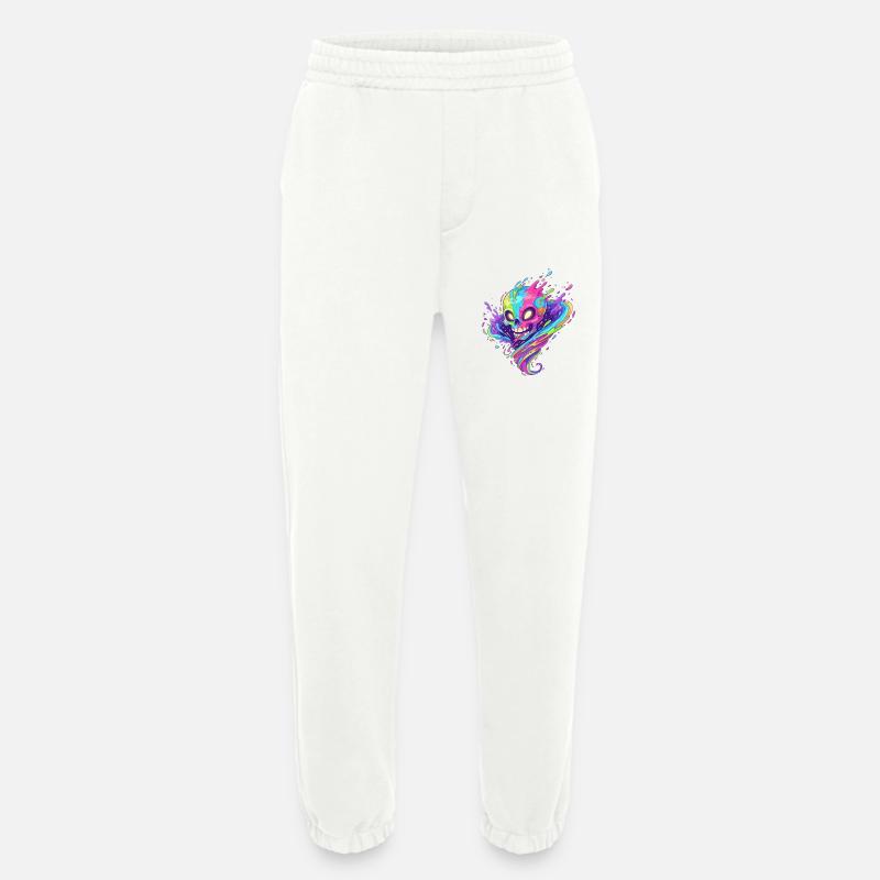 Neon Schädel Farbtaumel - Heavyweight Jogginghose - made by SPREAD  - OFF WHITE