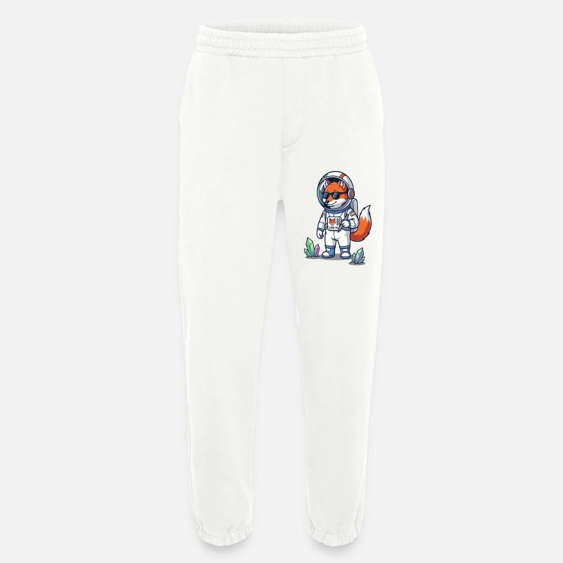 Cosmo Fox Astronaute Explorateur Spatial - Pantalon de jogging bio épais fabriqué en UE - OFF WHITE