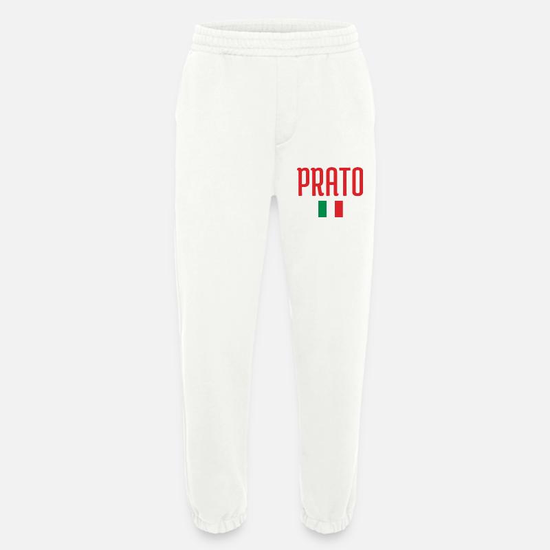 Prato Italy Bold Script - Heavyweight Jogging Pants - made by SPREAD  - OFF WHITE