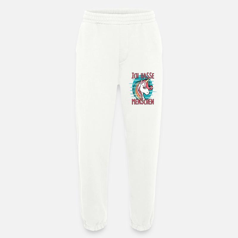 Ich Hasse Menschen Einhorn Sarkasmus - Heavyweight Jogginghose - made by SPREAD  - OFF WHITE