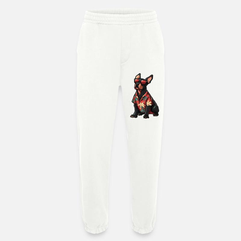 Dobermann Hund Comic Urlaub - Heavyweight Jogginghose - made by SPREAD  - OFF WHITE