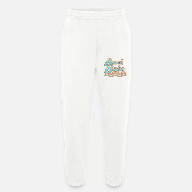 Beach Babe Neon Waves Typografie - Heavyweight Jogginghose - made by SPREAD  - OFF WHITE