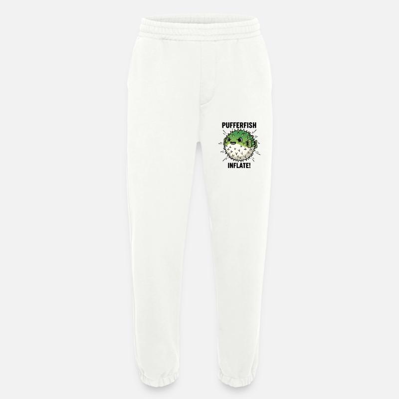 Globe Fish Danger Inflation Schwarzer Kugelfisch - Heavyweight Jogginghose - made by SPREAD  - OFF WHITE