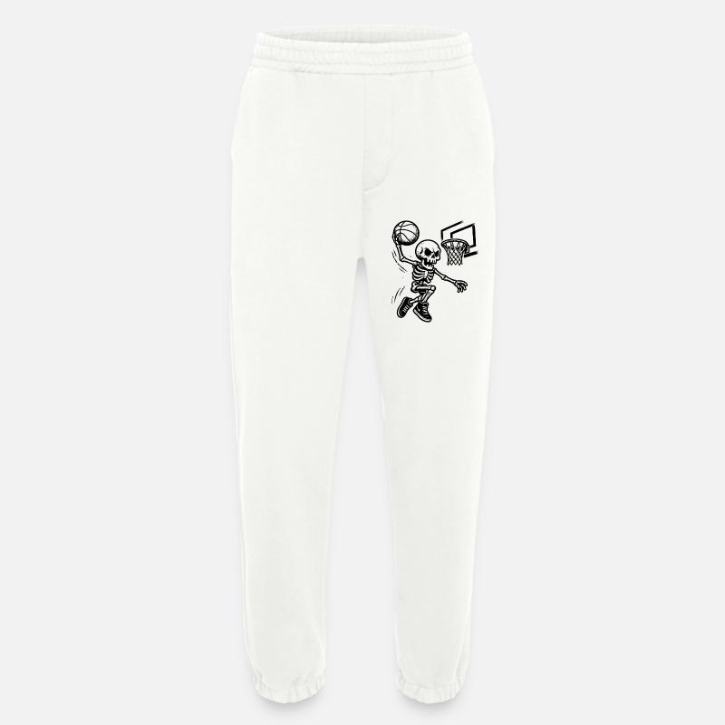 Basketball Skeleton Dunking - Heavyweight Jogging Pants - made by SPREAD  - OFF WHITE