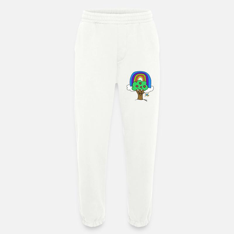 Baum Regenbogen Kind Vogel Märchen - Heavyweight Jogginghose - made by SPREAD  - OFF WHITE