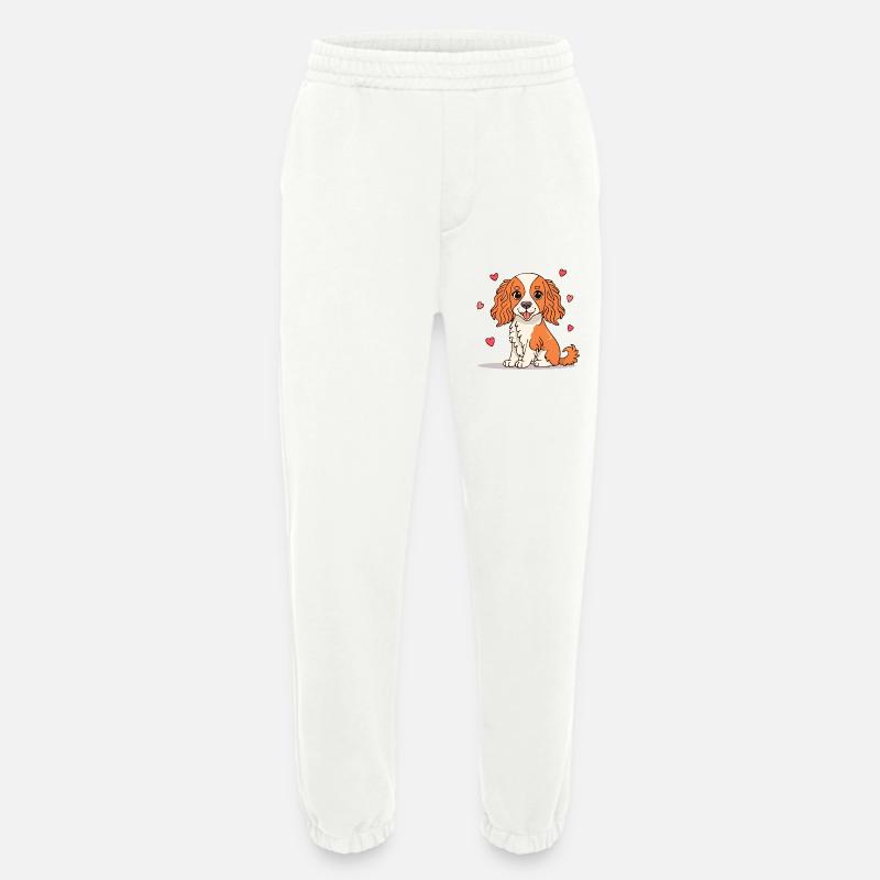 Cavalier Spaniel (Comic) - Heavyweight Jogging Pants - made by SPREAD  - OFF WHITE
