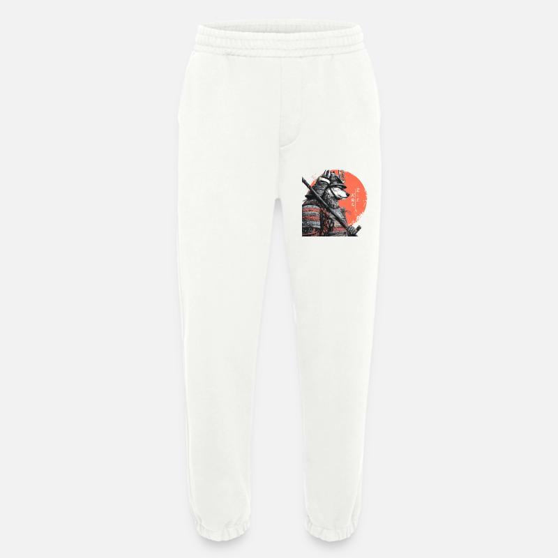 Wolf in Armor samurai  - Heavyweight Jogging Pants - made by SPREAD  - OFF WHITE