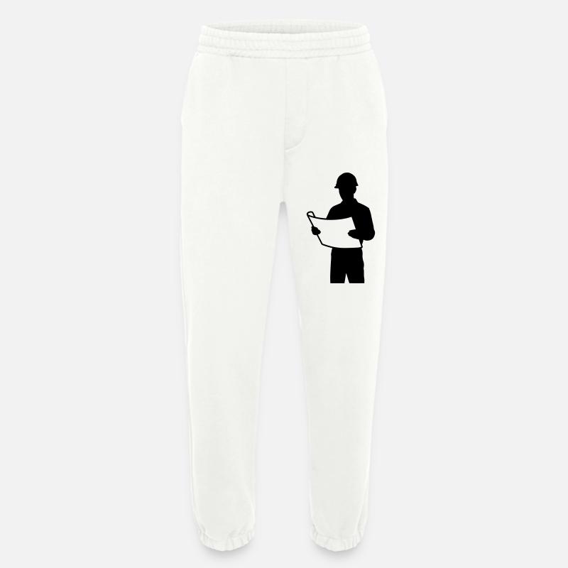 Architect T-shirt - Engineer Blueprint Design - Heavyweight Jogging Pants - made by SPREAD  - OFF WHITE