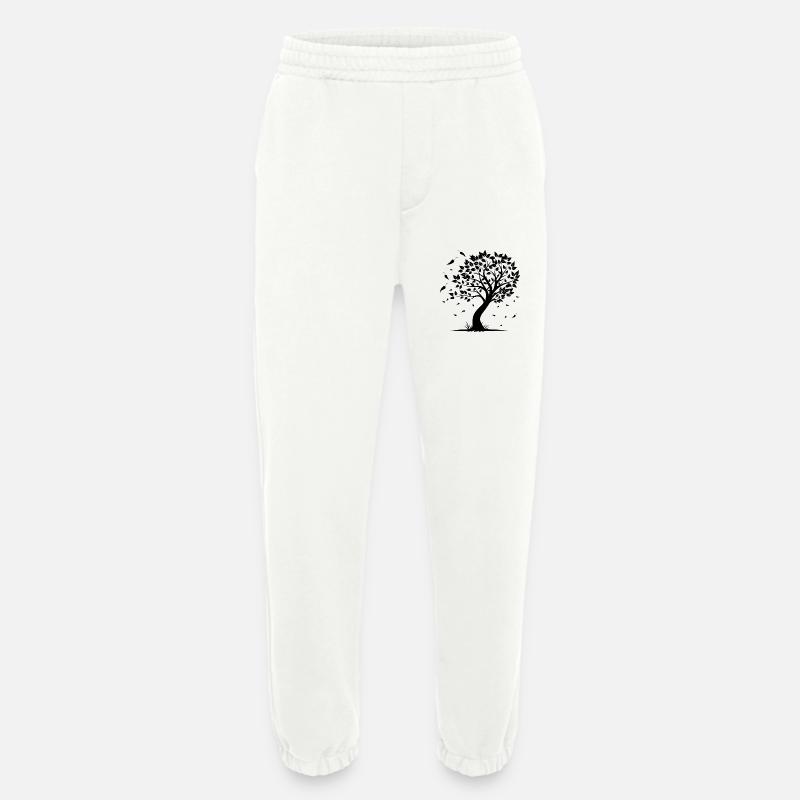 Tree with wind - Heavyweight Jogging Pants - made by SPREAD  - OFF WHITE