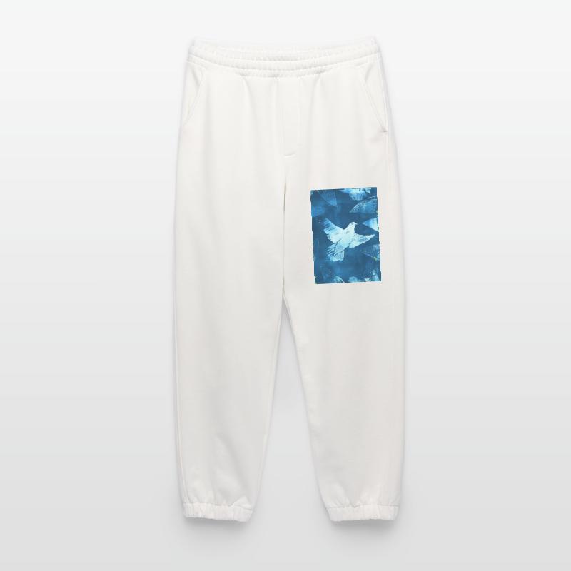 Blue Dove Peace Visual Pantalon de jogging bio épais fabriqué en UE