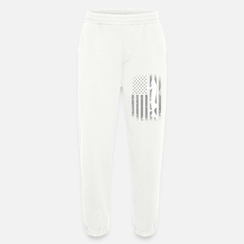 Drapeau de pêche à l’esturgeon - Pantalon de jogging bio épais fabriqué en UE - OFF WHITE