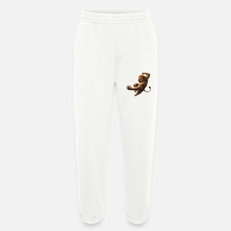 Löwe im Sprung - Heavyweight Jogginghose - made by SPREAD  - OFF WHITE