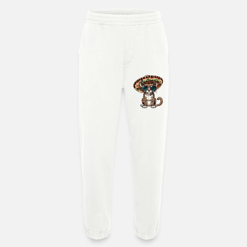 Leopard Comic Funny Sombrero - Heavyweight Jogging Pants - made by SPREAD  - OFF WHITE