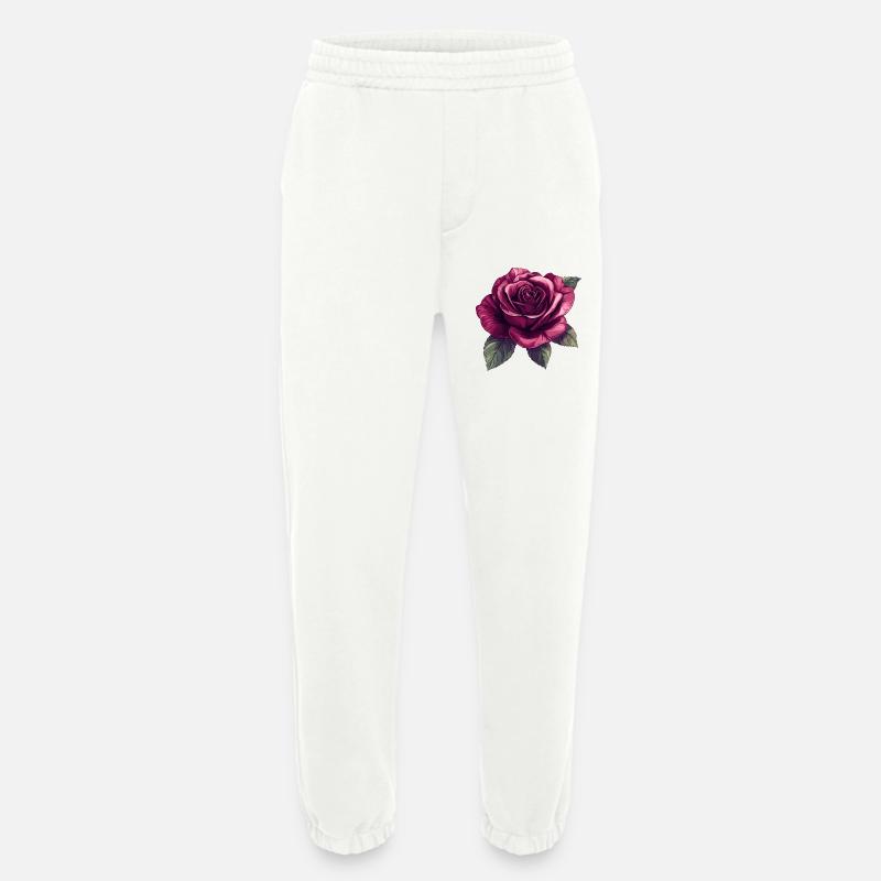Dunkelrose Blütenillustration - Heavyweight Jogginghose - made by SPREAD - OFF WHITE