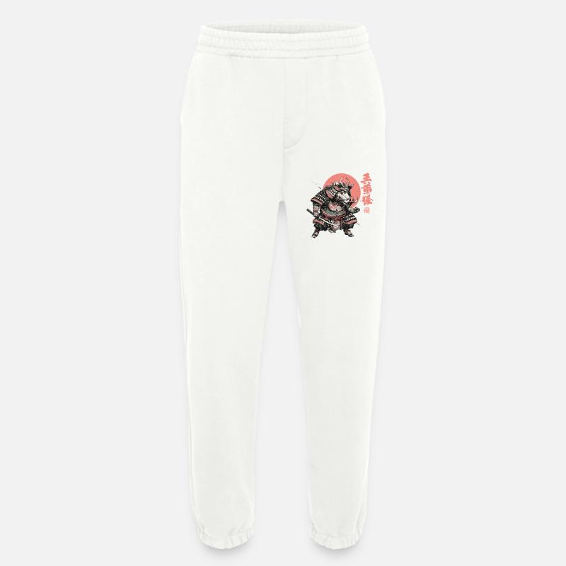 Boar Samurai under Crimson Sun - Heavyweight Jogging Pants - made by SPREAD  - OFF WHITE