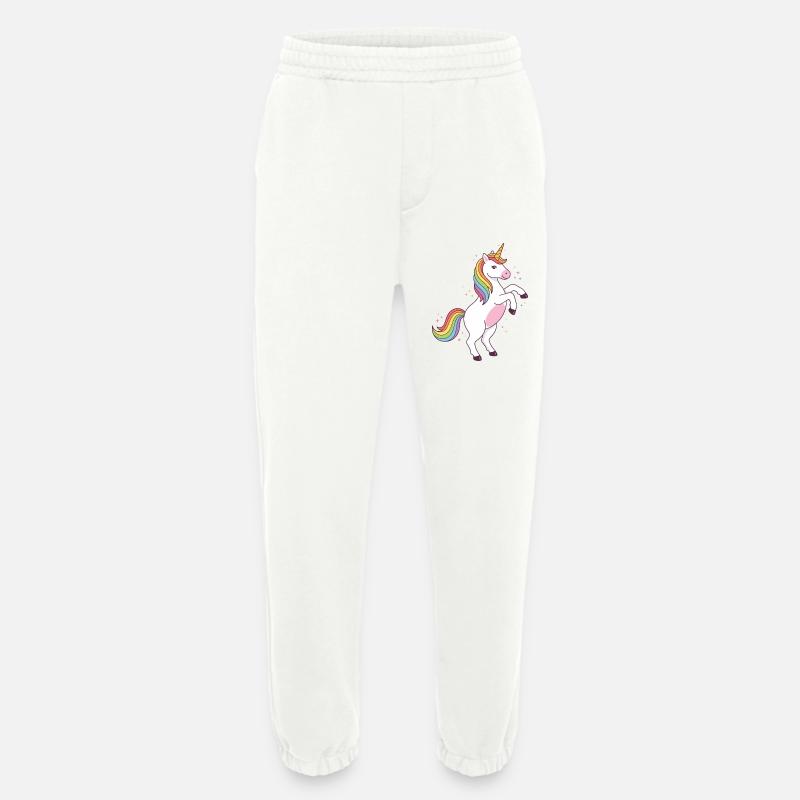 Prancing Rainbow Unicorn - Heavyweight Jogging Pants - made by SPREAD  - OFF WHITE