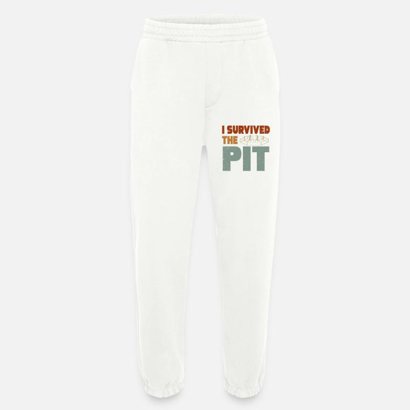 I Survived The Pit - Heavyweight Jogging Pants - made by SPREAD  - OFF WHITE