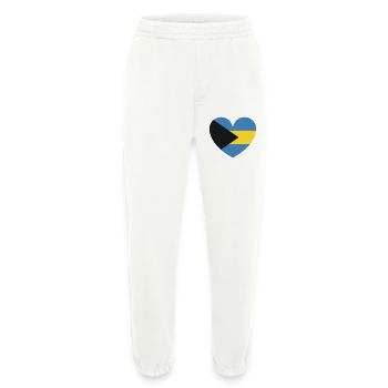 Drapeau des Bahamas du Cœur - Pantalon de jogging bio épais fabriqué en UE - OFF WHITE - Devant