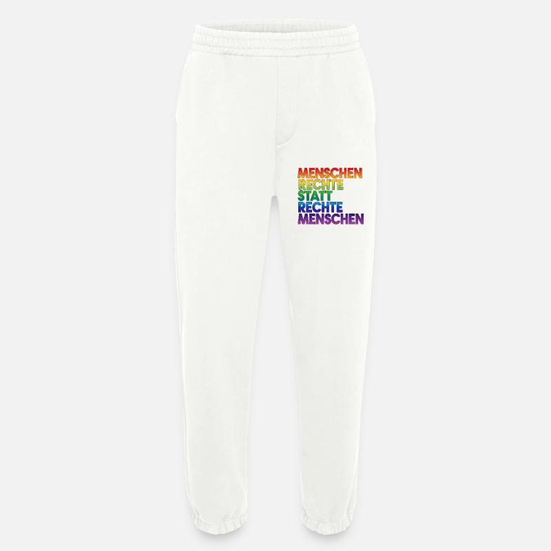 Regenbogen Statement Spruch Menschenrechte - Heavyweight Jogginghose - made by SPREAD  - OFF WHITE
