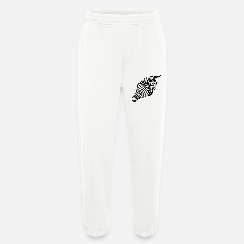 Flammen-Shuttlecock - Heavyweight Jogginghose - made by SPREAD  - OFF WHITE