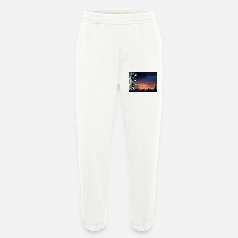 Paris at Sunset Ferris Wheel - Heavyweight Jogging Pants - made by SPREAD  - OFF WHITE
