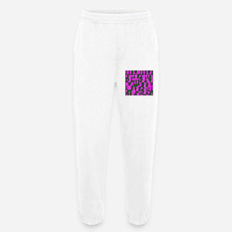 Schachmuster in leuchtenden Farben - Heavyweight Jogginghose - made by SPREAD  - OFF WHITE