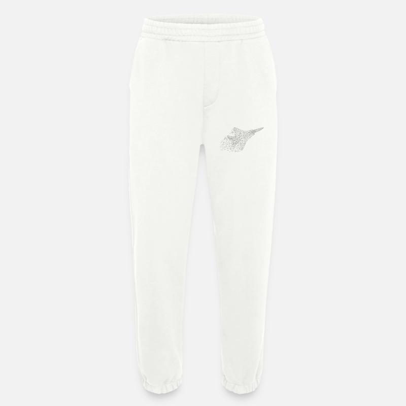 Kampfjet in Low-Poly-Optik - Heavyweight Jogginghose - made by SPREAD  - OFF WHITE