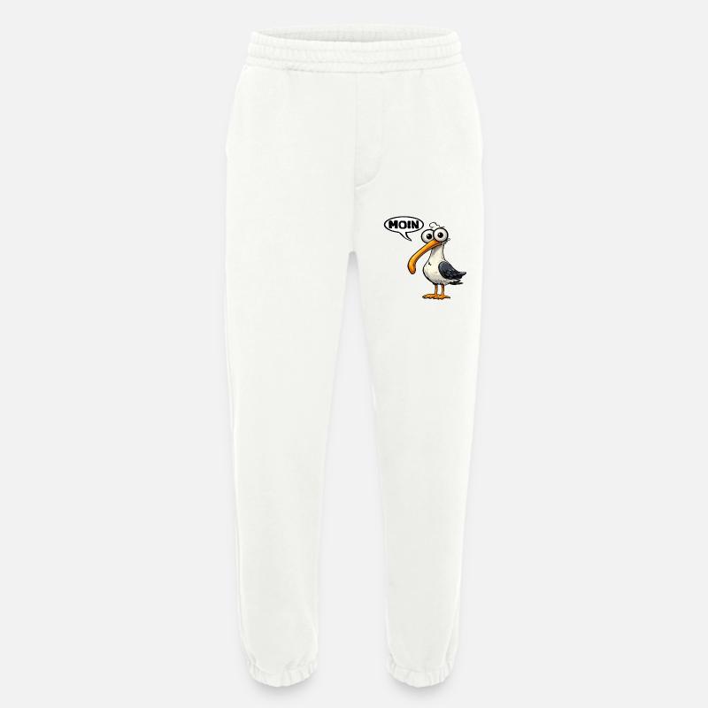 Moin Möwe Comic Miesmuschelartwuermchen  - Heavyweight Jogginghose - made by SPREAD  - OFF WHITE