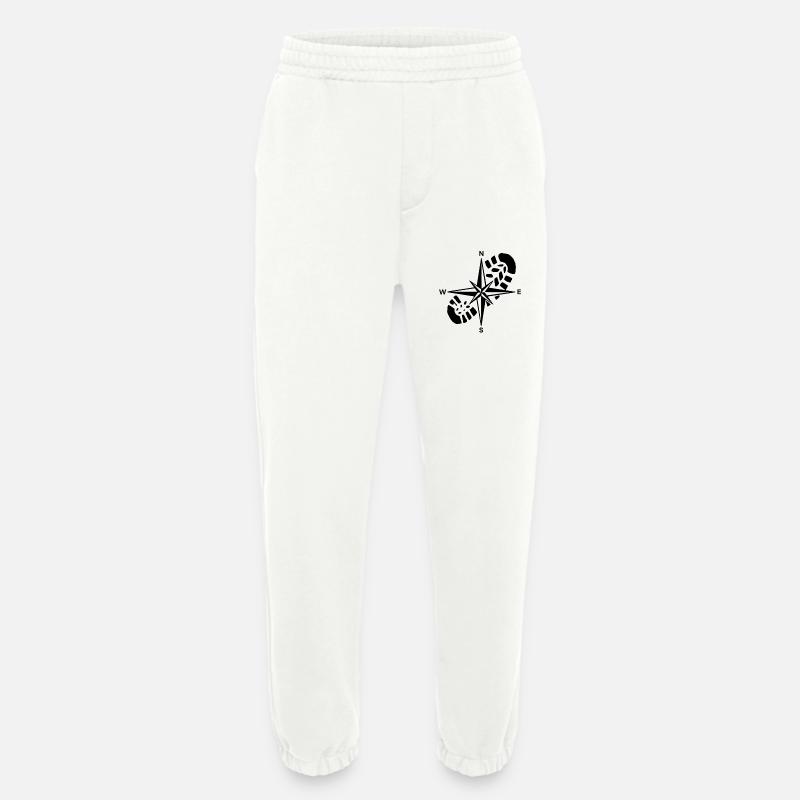 Hiker Compass Hiking Gift - Heavyweight Jogging Pants - made by SPREAD  - OFF WHITE