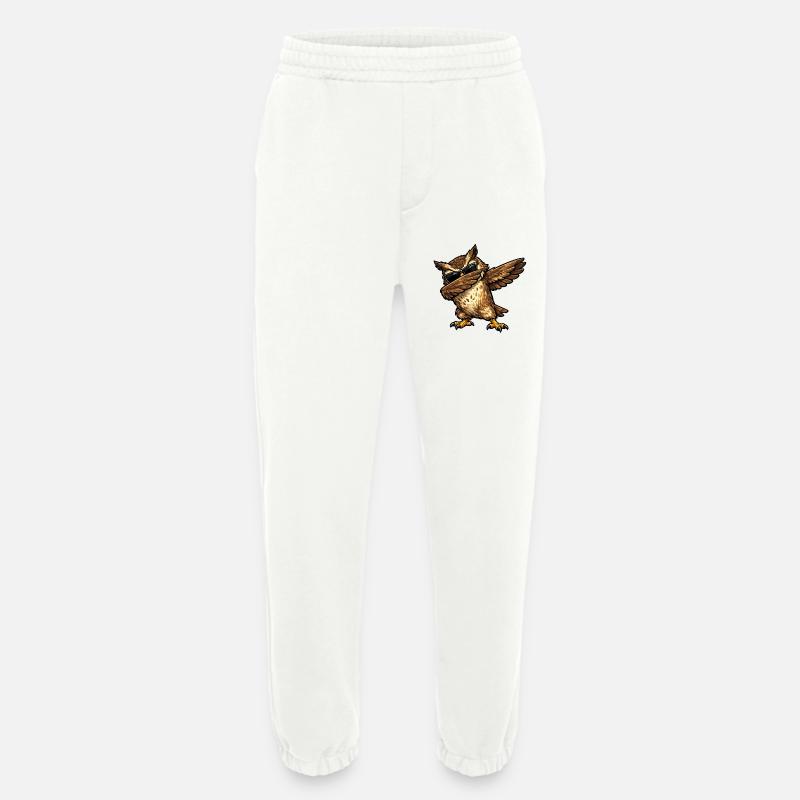 Dabbing Eagle Owl - Heavyweight Jogging Pants - made by SPREAD  - OFF WHITE