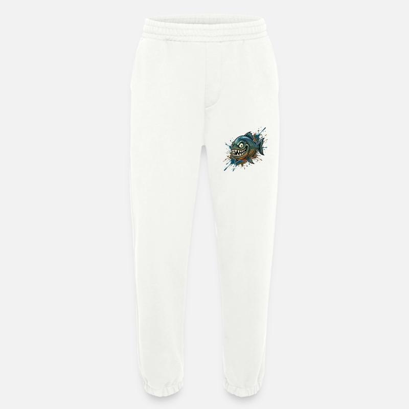 Mutiger Piranha mit Farbspritzern - Heavyweight Jogginghose - made by SPREAD  - OFF WHITE
