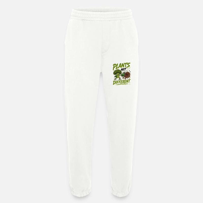 Plants Hit Different - Lustig Veggie/Vegan Design - Heavyweight Jogginghose - made by SPREAD - OFF WHITE