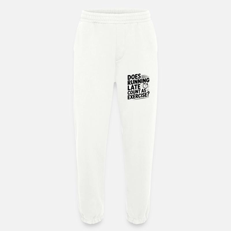 Does Running Late Count as Exercise? - Pantalon de jogging bio épais fabriqué en UE - OFF WHITE