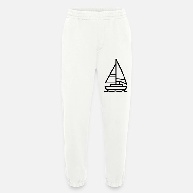 sailing ship - Heavyweight Jogging Pants - made by SPREAD  - OFF WHITE