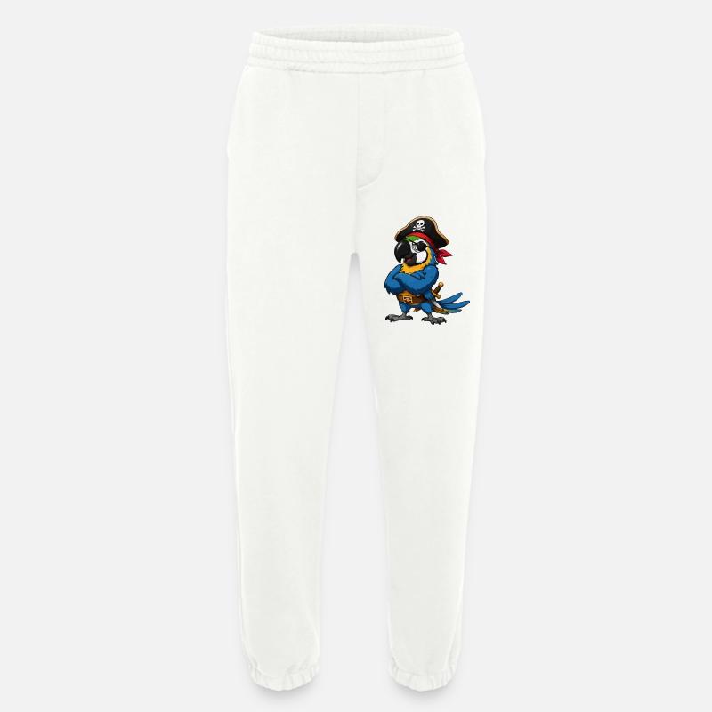 Pirate bird with eye patch - Heavyweight Jogging Pants - made by SPREAD  - OFF WHITE