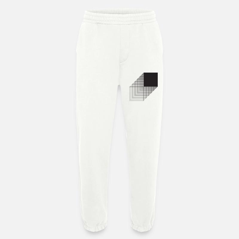 Bauhaus bold square design - Heavyweight Jogging Pants - made by SPREAD  - OFF WHITE