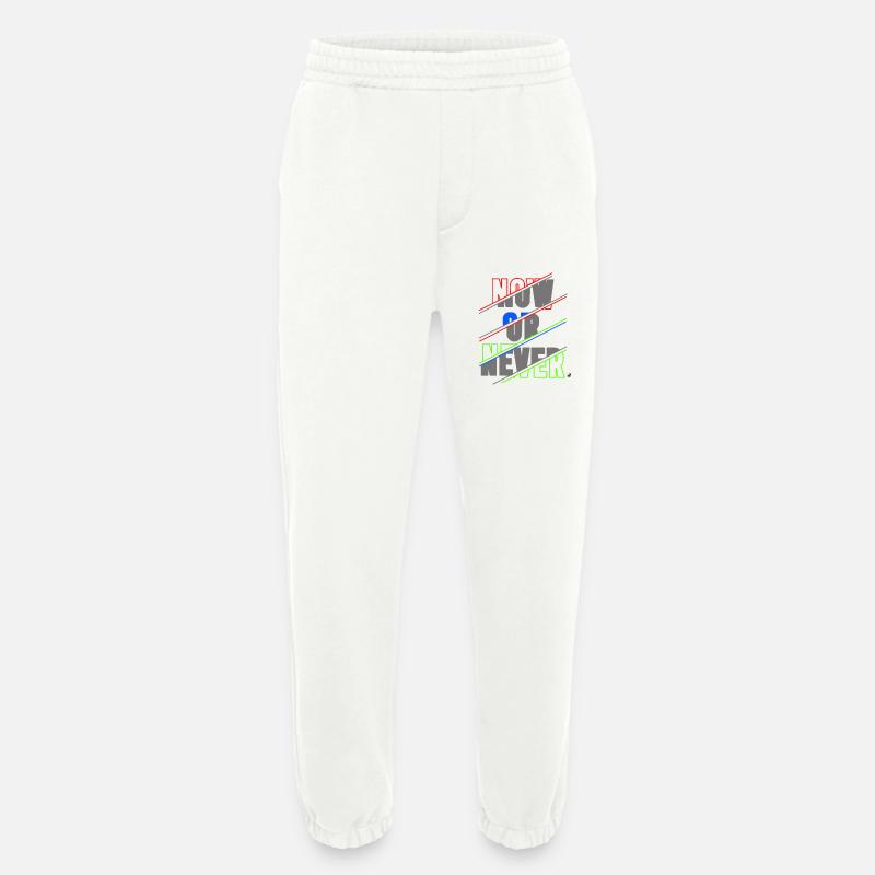 Now ore Never Lettering - Heavyweight Jogging Pants - made by SPREAD - OFF WHITE