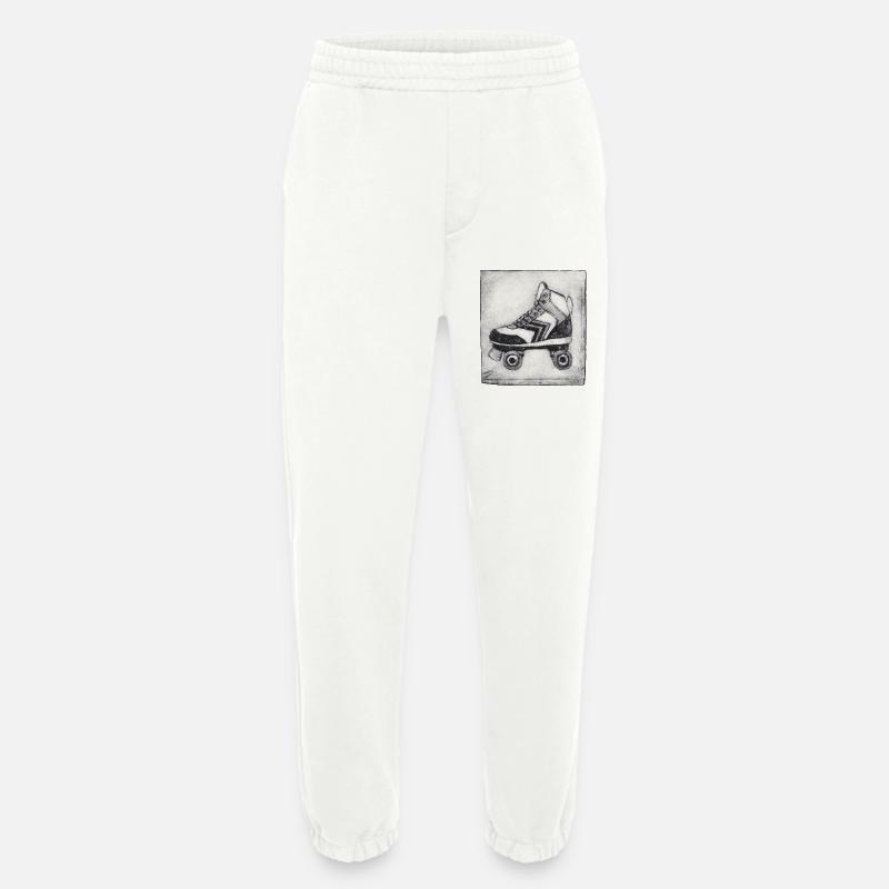Retro Roller Skate - Hand Carved Printable - Heavyweight Jogging Pants - made by SPREAD  - OFF WHITE
